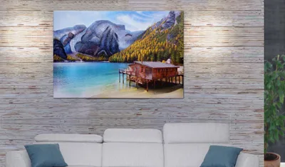 Zdjęcie produktu dla Malarstwo ścienne Pejzaż HWC-H25, Malarstwo piaskowe na płótnie, Ręcznie malowana fototapeta XL ~ 80x120cm
