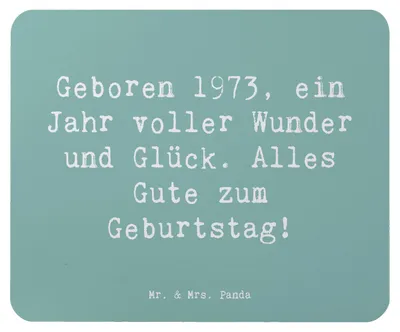 Produktbild von Mr. & Mrs. Panda Mouse Pad Spruch 1973 Geburtstag - Meeresbrise - Geschenk, Alles Gute zum, Meilenstein, Happy Birthday, pc mauspad, Mousepad, Jubiläumsgeschenk, Alter