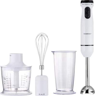 Produktbild von SILVERCREST 3 in 1 Stabmixer-Set Mixer stufenlos einstellbar 600 Watt weiß