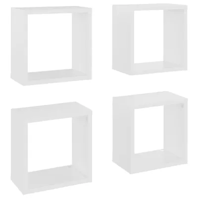Image de Étagères cube murales 4 pcs Blanc 26x15x26 cm
