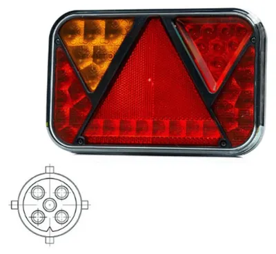 Fristom Zadné obdĺžnikové LED svetlo 200 x 130 x 50mm Vľavo VC-2701B5