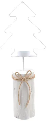 Immagine prodotto di Portacandele in metallo, bianco, 17 x 9 x 45 cm