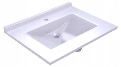 Zdjęcie produktu dla Umywalka Naszafkowa Biała Prostokątna Resiplan 70X55 Cm Konglomerat Żelkot