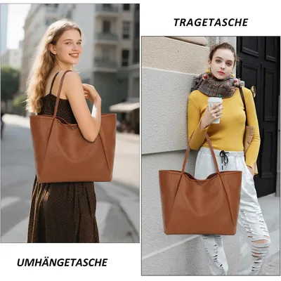 Productafbeelding van Omgoods - Waterdichte Grote Handtas voor Vrouwen in Bruin