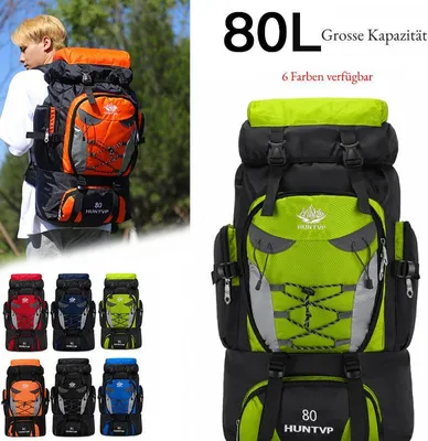 Image de 80L Sac à dos étanche à l'eau Sac d'escalade Sac à dos de vélo Sac de sport Sac à dos de loisirs Sac à dos de voyage Trekking Camping Wander Outdoor Sport, Vert, 80L