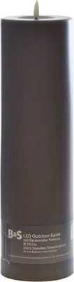 Produktbild von LED Kunststoffkerze Outdoor grau 35 x Ø 10 cm Flackerflamme & Timer