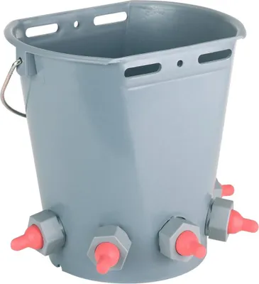 Obrázok produktu pre Kerbl Lammeimer transparent (Grau, Fassungsvermögen 8l, mit 5 roten Saugern)