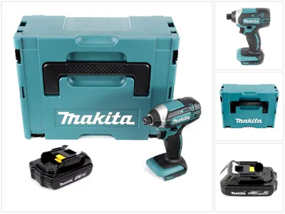 Obrázek produktu pro Akumulátorový rázový utahovák Makita DTD 152 Y1J 18V Li-Ion v balení Makpac + 1x BL 1815 N 1,5 Ah Li-Ion akumulátor - bez nabíječky