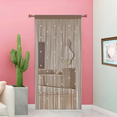 Zdjęcie produktu dla Moskitiera 90 x 200 cm, ecru, do drzwi, zasłona z koralików