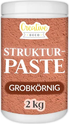 Produktbild von Creative Deco Strukturpaste Grob 2kg | Ziegelrote Spachtelmasse für Acrylmalerei | Modellierpaste für Kunstprojekte, Acrylfarbe, DIY, 3D-Effekte, Texturen