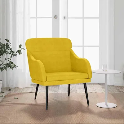 Produktbild von Gelber Sessel aus Samt, 63 x 76 x 80 cm