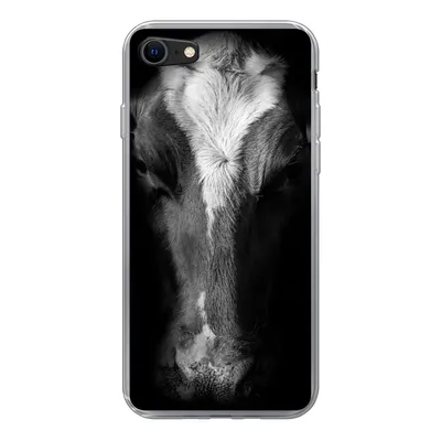 Produktbild von MuchoWow® Handyhülle Schutzhülle Hülle für iPhone SE 2020 Kuh - Tiere - Schwarz Silikon Softcase Handy Hülle - Kartenbesitzer
