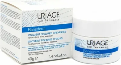 Produktbild von Uriage Bariéderm, 40 ml, Topf, Unisex, Empflindliche Haut, Feuchtigkeitsspendend, Reparatur, Glättend, PARAFFINUM LIQUIDUM (MINERAL OIL) ● PARAFFIN ● HYDROGENATED POLYDECENE ● CERA...