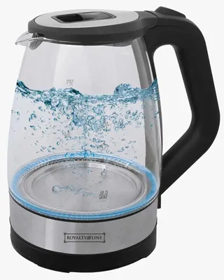 Image de Royalty Line GWK-2200-8351BLU : bouilloire en verre 1,7 L, LED bleue, 2200 W