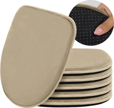 Produktbild von Domarex Trapez Sitzkissen für Stühle Komfort Rutschfest Strapazierfähig, Beige 39x38cm (set mit 6 Teilen)