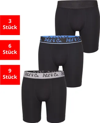Produktbild von Phil Co. Berlin Herren Retro Pants 3-Pack All Styles - 6-Longboxer-black - Größe M