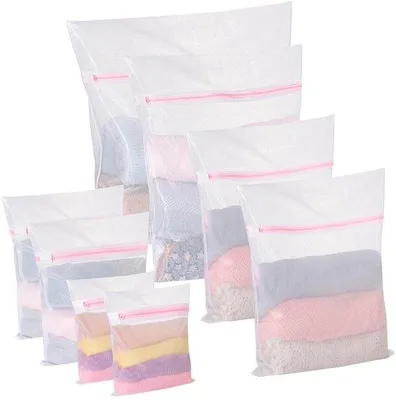 Productafbeelding van Wasnet voor wasmachine, waszak met ritssluiting, herbruikbaar, voor ondergoed, sokken, babykleding, 5 maten