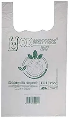 Immagine prodotto di 500 buste biodegradabili, dimensioni 23+7+7 x 40 cm