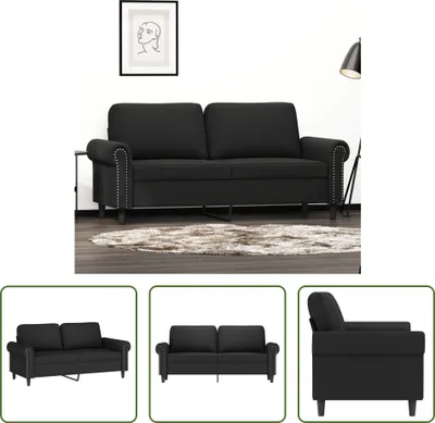 Produktbild von The Living Store 2-Sitzer-Sofa Schwarz 140 cm Samt