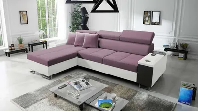 Produktbild von Ecksofa Anita I Maxi Luxus und Elegantes mit Schlaffunktion, Teile hat einen Öffnungsbügel, eine Steckdose und einen Uttariovelvet2961+ekji