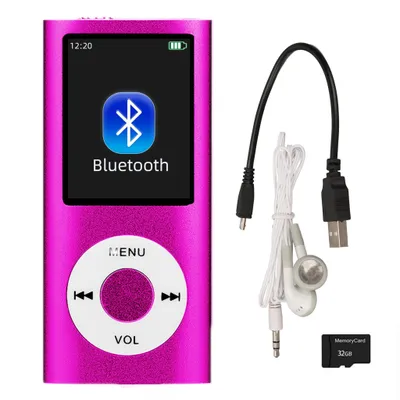 Produktbild von 32GB MP3-Player Musik-Player mit Bluetooth HiFi Sound HD-Lautsprecher Diktiergerät Rosa