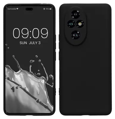 Produktbild von kwmobile Handyhülle für HONOR 200 Pro Hülle - weiches Handy Silikon Case - Schutzhülle Cover - Schwarz matt