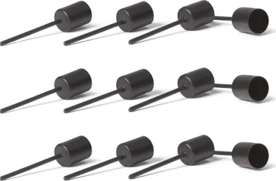 Produktbild von Novaliv 12x Stabkerzenhalter Schwarz I Kerzenpick 10 x 2,5 cm Kerzenpin Adventskranzdekoration I Kerzenstecker für Stabkerzen Kerzenleuchter I Dekoration Weihnachten