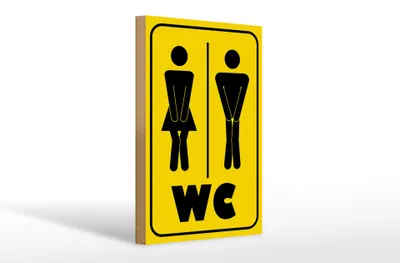 Produktbild von Holzschild Hinweis 20x30cm WC Piktogramm Toilette