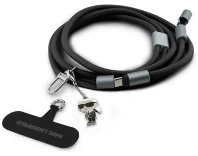 Image de Câble USB-C Karl Lagerfeld CBDY Ikonik Charm, cordon USB-C - noir