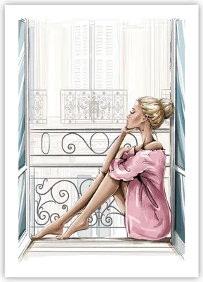 Produktbild von Poster - Poster ohne Rahmen - Frau Balkon Fenster - 50x70 cm - Wand Bild - Wanddeko - Wandbilder - Kunstposter - Wandposter - Bilder - Kunstdruck - Wanddekoration - Wandbild - P2XPA50x70-5172