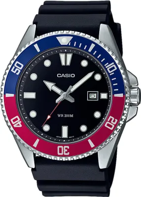 A close-up studio shot of a Casio watch.
