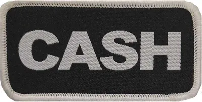 Obrázek produktu pro Johnny Cash - standardní velikost - nášivka - bavlna RO4403 (jedna velikost) (černá/bílá)