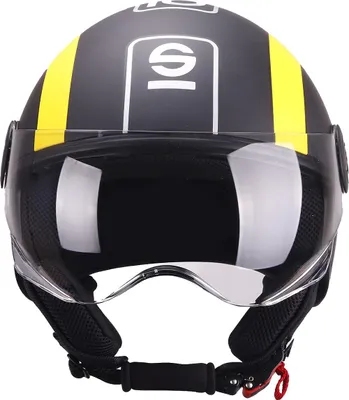 Zdjęcie produktu dla Kask motocyklowy Sparco Demi-Jet czarno-żółty z skorupą ABS rozmiar XL