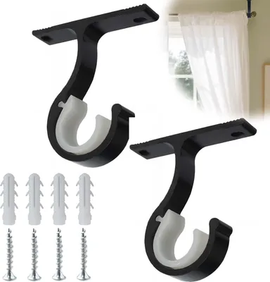 Produktbild von Set von 2 Gardinenstangenhaltern - Stangenhalter aus Aluminiumlegierung - für 20 bis 28 mm - für Vorhang oder Schrank