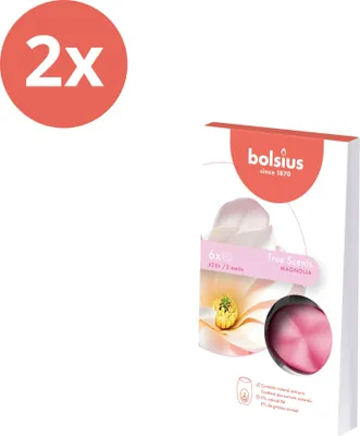 Immagine prodotto di Bolsius - True Scents - Cera fondente - 6 pezzi per confezione - Magnolia - Confezione risparmio - 12 pezzi - 2 confezioni
