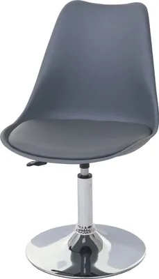 Produktbild von Drehstuhl Vaasa T501, Stuhl Küchenstuhl, höhenverstellbar, Kunstleder dunkelgrau, Chromfuß