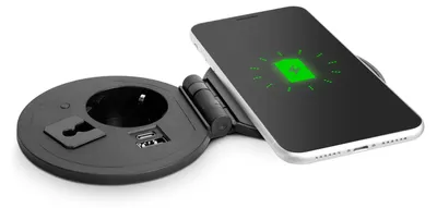 Obrázek produktu pro Skrytý integrovaný konektor + USB + Typ-C + bezdrátová nabíječka, 1 kus [20462BK]