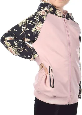 Produktbild von KMISSO Mädchen Pullover mit Kapuze Blumenmuster Lachs 116