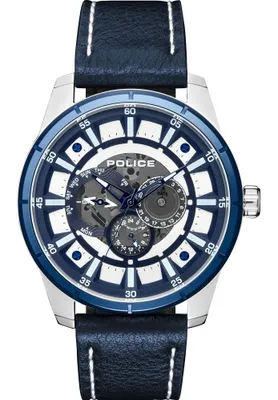 Produktbild von Police Herrenuhr PL15410JSTBL.04 Lederband blau