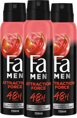 Produktbild von FA Deospray Men Attraction Force 150ml, 3x 150 ml