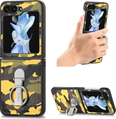 Produktbild von Für Samsung Galaxy Z Flip5 5G Camouflage Schutzhülle mit Ringhalter Hülle Cover