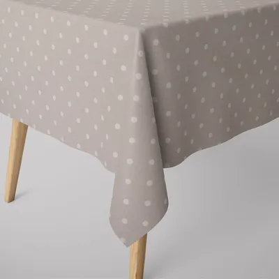 Produktbild von SCHÖNER LEBEN. Tischdecke Full Stop Punkte stein grau weiß Größe 80x80cm