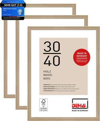 Produktbild von DEHA Design Bilderrahmen Fontana (3er Set), 30x40 cm, Holz Eiche