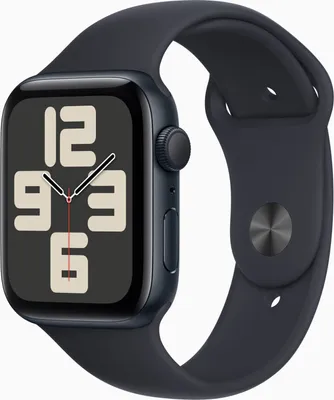 Produktbild von Apple Watch SE 2. Generation GPS 44mm Aluminium mit Sportarmband Schwarz M/L