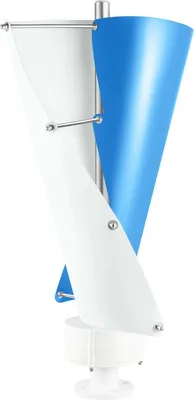 Produktbild von Windgenerator - Vertikalachse-Windturbine 100 W - 12V/24V - Geräuscharm <62 dB - Helix-Design - Für Haus, Boot, Kabine, Marine, Wohnmobil, Solar-Hybrid - Blau