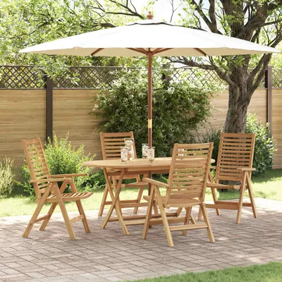 Produktbild von vidaXL Garten Essgruppe 5 stk. Braun Massivholz Teak