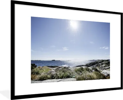 Produktbild von MuchoWow® MuchoWow® Gerahmtes Poster Strand - Natur - Sonne 90x60 cm - Poster mit zchwarzem Bilderrahmen - Wanddekoration - Fotos