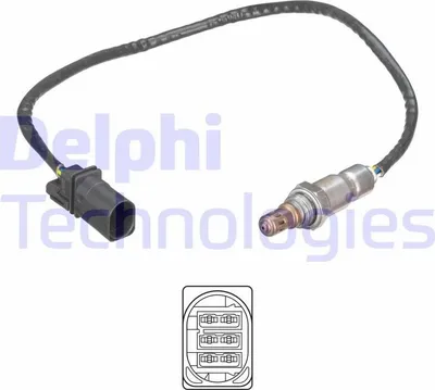 Produktbild von DELPHI Lambdasonde für VW Polo Schrägheck (6R1, 6C1) vor-Kat Beheizt 551mm ES21246-12B1