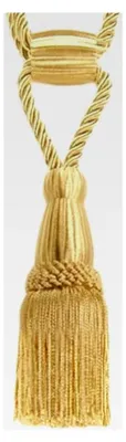 Produktbild von Raffhalter 50 cm mit Quaste 15 cm in Honiggelb/Light Gold für Gardinen im Barock Design