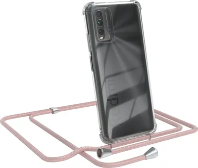 Produktbild von EAZY CASE Handykette kompatibel mit Xiaomi Redmi 9T, Handyhülle mit Umhängeband, Handykordel, Schutzhülle Clear, Band in Rosa